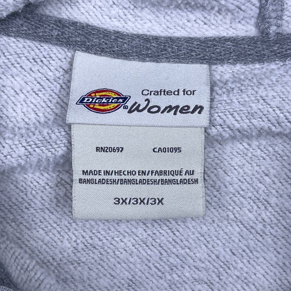 dickies full zip hoodie gray drawstring sweatshirt long sleeve womens 3x - Picture 4 of 8